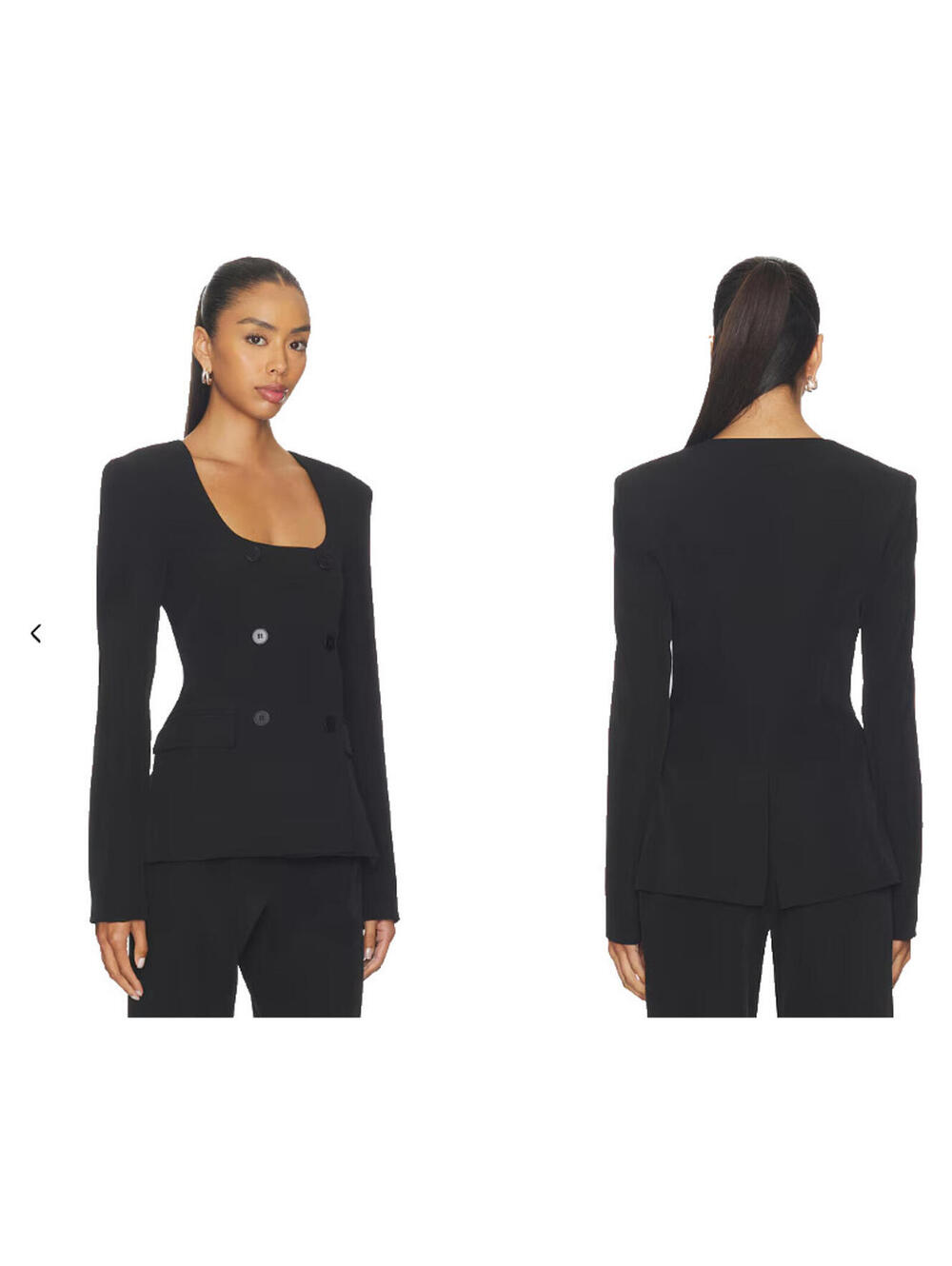 All The Ways Aubriella Blazer black button up square neckline SZ XS NWT $78msrp